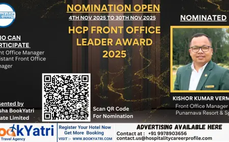 Kishor Kumar Verma, Front Office Manager at Punarnava Resort & Spa, Nominated for HCP Front Office Leader Award 2025
