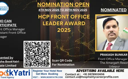 Prakash Bunkar, Front Office Manager at The Amargarh Resort Udaipur, Nominated for HCP Front Office Leader Award 2025
