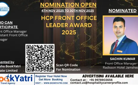 Sachin Kumar, Front Office Manager for Radisson Hotel Jamshedpur Pre-Opening, Nominated for HCP Front Office Leader Award 2025