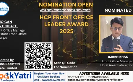 Imran Khan, Front Office Manager at Hotel Amer Palace Bhopal, Nominated for HCP Front Office Leader Award 2025