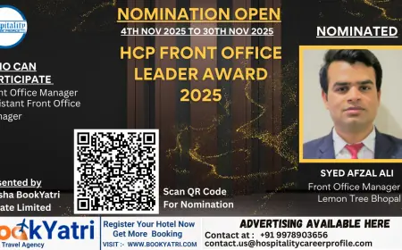 Syed Afzal Ali, Front Office Manager at Lemon Tree Bhopal, Nominated for HCP Front Office Leader Award 2025