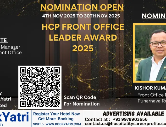 Kishor Kumar Verma, Front Office Manager at Punarnava Resort & Spa, Nominated for HCP Front Office Leader Award 2025