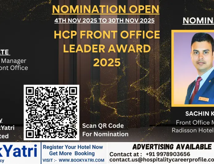 Sachin Kumar, Front Office Manager for Radisson Hotel Jamshedpur Pre-Opening, Nominated for HCP Front Office Leader Award 2025