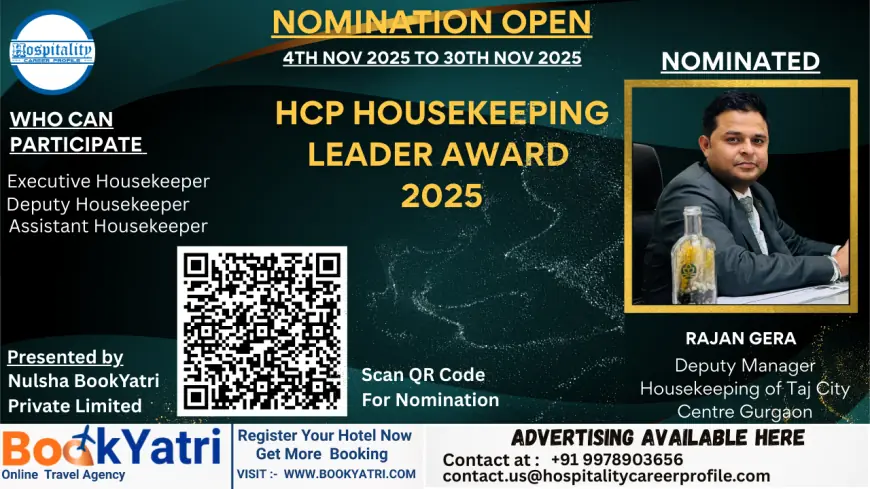 Rajan Gera, Deputy Manager Housekeeping of Taj City Centre Gurgaon, Nominated for HCP Housekeeping Leader Award 2025