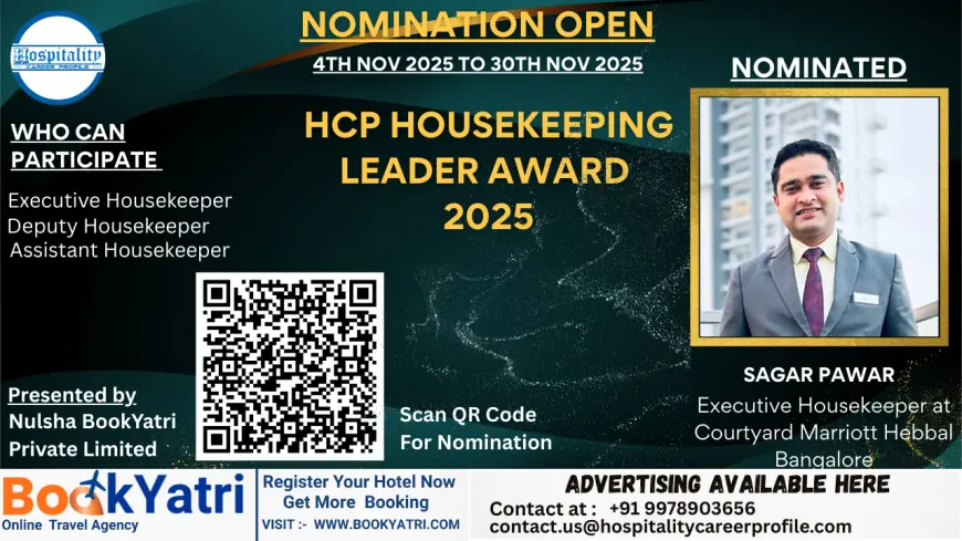 Sagar Pawar, Executive Housekeeper at Courtyard Marriott Hebbal Bangalore, Nominated for HCP Housekeeping Leader Award 2025