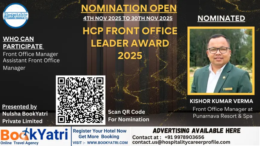 Kishor Kumar Verma, Front Office Manager at Punarnava Resort & Spa, Nominated for HCP Front Office Leader Award 2025