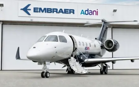 Adani Deepens Aviation Push With Embraer Pact to Build Commercial Aircraft in India
