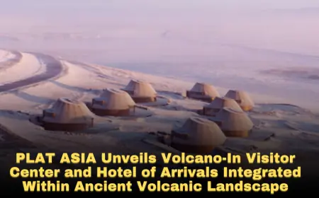 PLAT ASIA Unveils Volcano-In Visitor Center and Hotel of Arrivals Integrated Within Ancient Volcanic Landscape