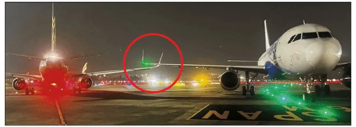 Air India and IndiGo Aircraft Brush Wings During Taxiing at Mumbai Airport