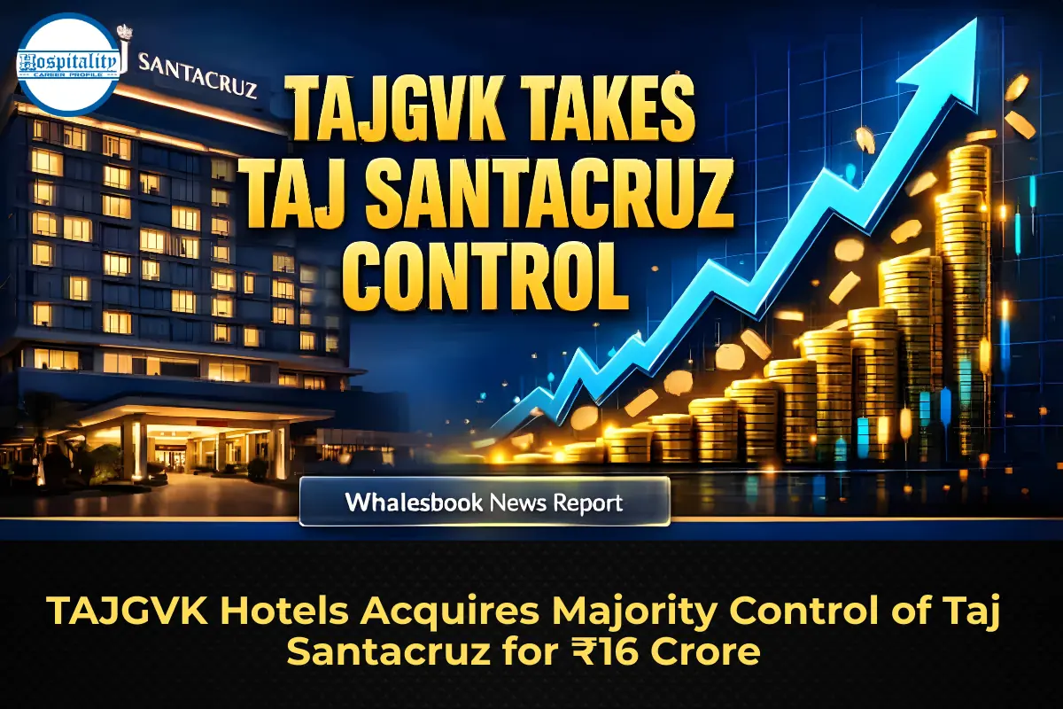 TAJGVK Hotels Acquires Majority Control of Taj Santacruz for ₹16 Crore