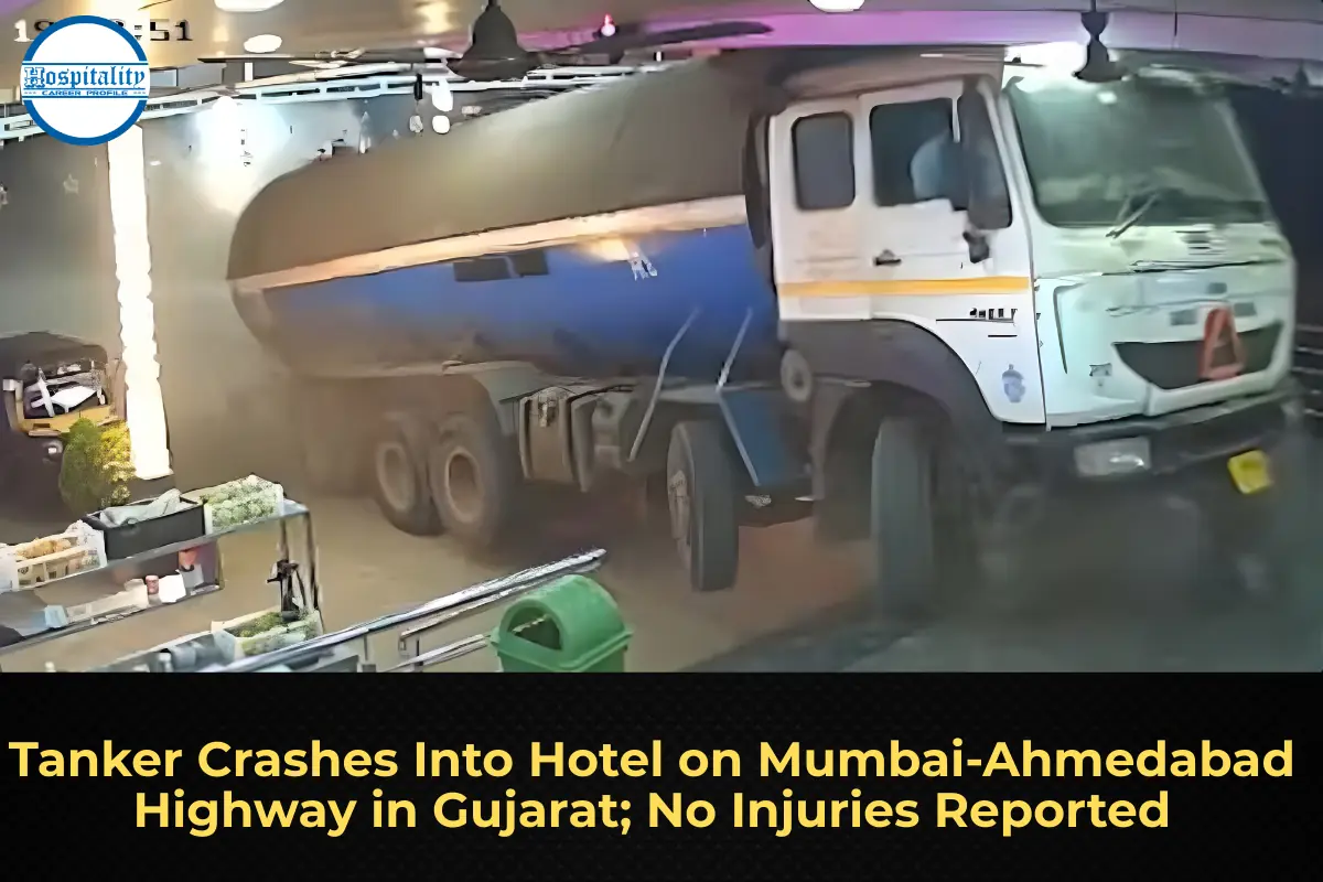 Tanker Crashes Into Hotel on Mumbai‑Ahmedabad Highway in Gujarat; No Injuries Reported