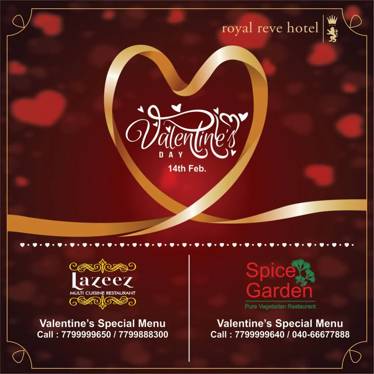 Royal Reve Hotel, Secunderabad Announces Special Valentine’s Day Celebrations