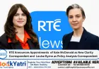 RTÉ Announces Appointments  of Kate McDonald as New Clarity Correspondent and  Louise Byrne as Policy Analysis Correspondent