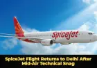 SpiceJet Flight Returns to Delhi After Mid‑Air Technical Snag