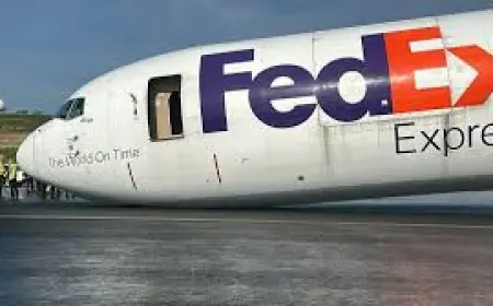 FedEx Cargo Plane Suffers Nose Gear Collapse at Baltimore Airport