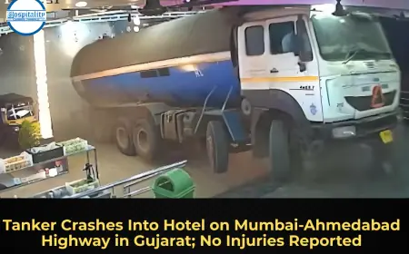 Tanker Crashes Into Hotel on Mumbai‑Ahmedabad Highway in Gujarat; No Injuries Reported