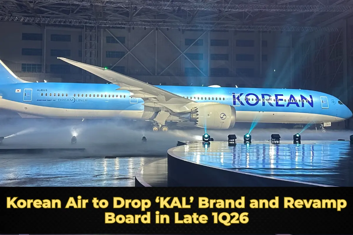 Korean Air to Drop ‘KAL’ Brand and Revamp Board in Late 1Q26
