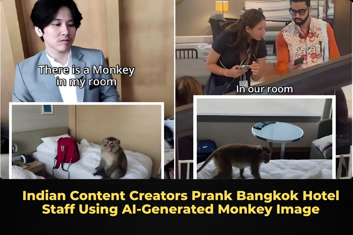 Indian Content Creators Prank Bangkok Hotel Staff Using AI-Generated Monkey Image