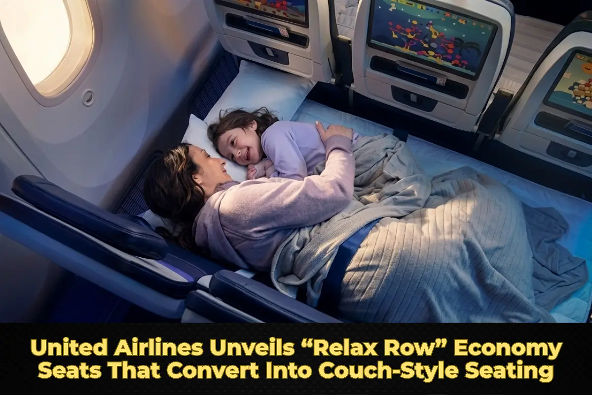 United Airlines Unveils “Relax Row” Economy Seats That Convert Into Couch-Style Seating