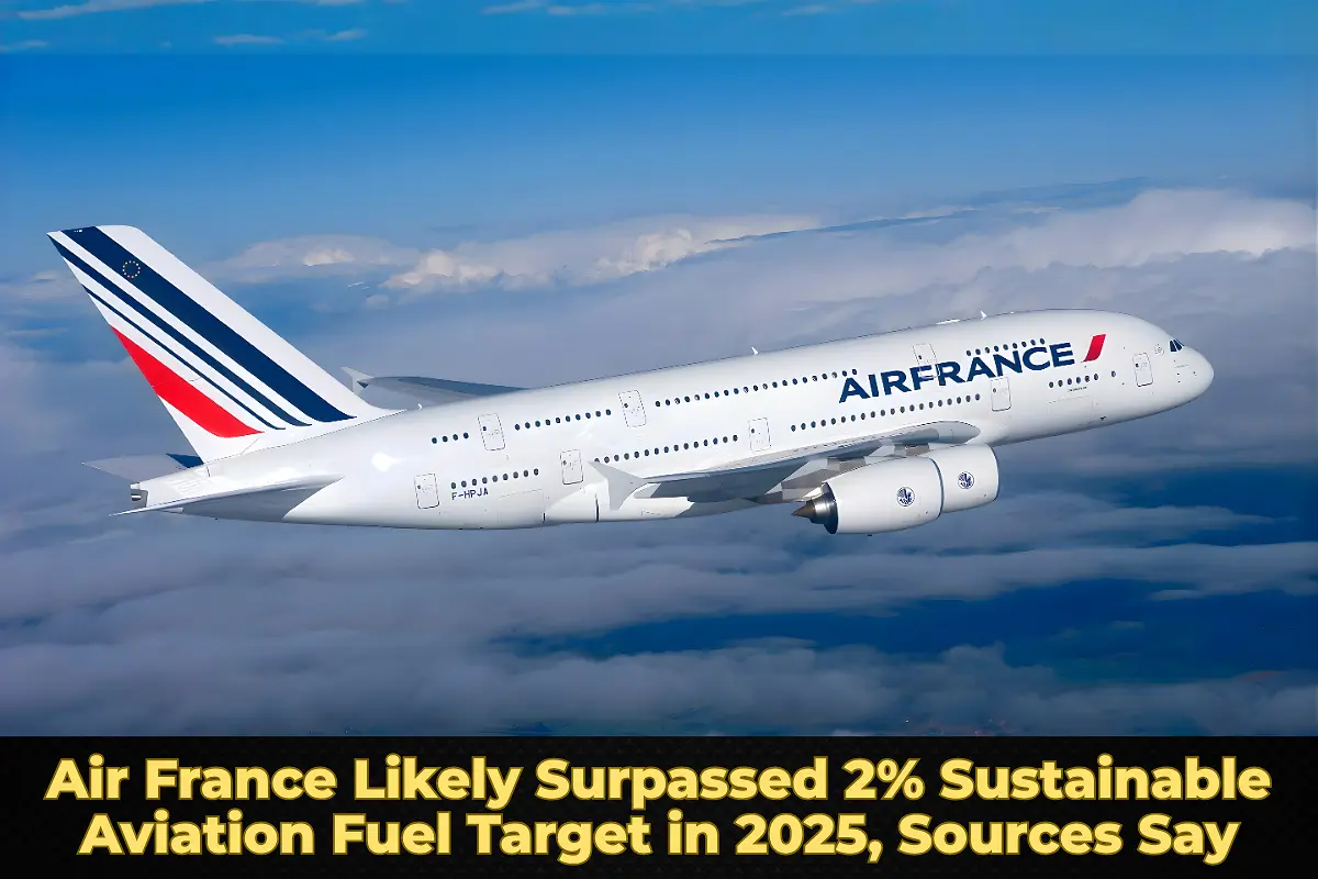Air France Likely Surpassed 2% Sustainable Aviation Fuel Target in 2025, Sources Say