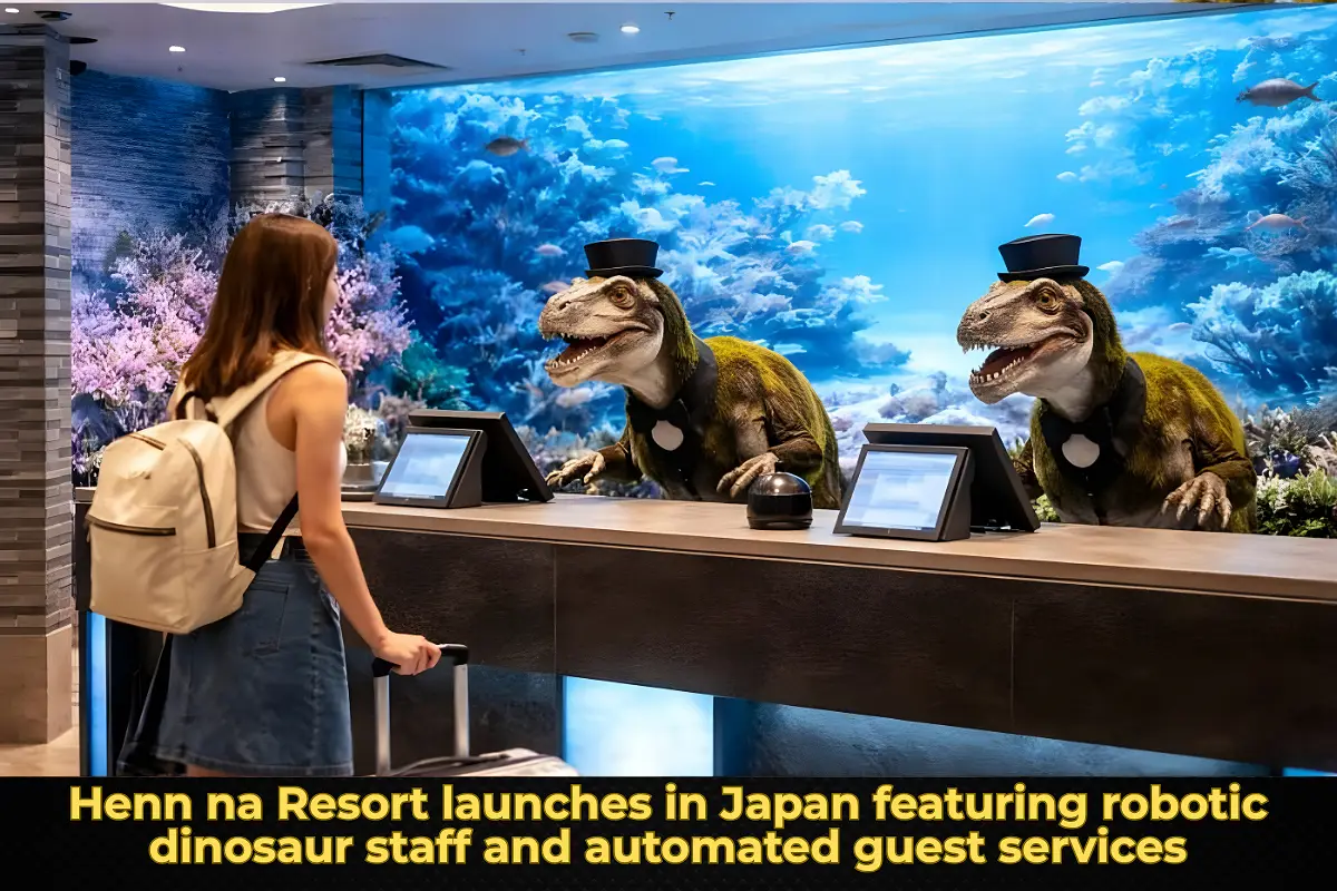 Henn na Resort launches in Japan featuring robotic dinosaur staff and automated guest services