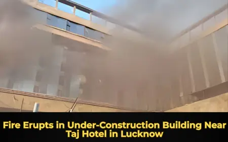 Fire Erupts in Under-Construction Building Near Taj Hotel in Lucknow