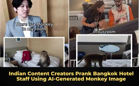 Indian Content Creators Prank Bangkok Hotel Staff Using AI-Generated Monkey Image