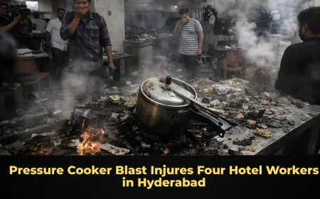 Pressure Cooker Blast Injures Four Hotel Workers in Hyderabad