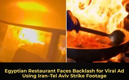 Egyptian Restaurant Faces Backlash for Viral Ad Using Iran–Tel Aviv Strike Footage