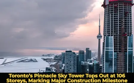 Toronto’s Pinnacle Sky Tower Tops Out at 106 Storeys, Marking Major Construction Milestone