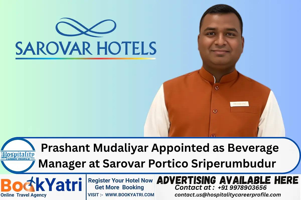 Prashant Mudaliyar Appointed as Beverage Manager at Sarovar Portico Sriperumbudur