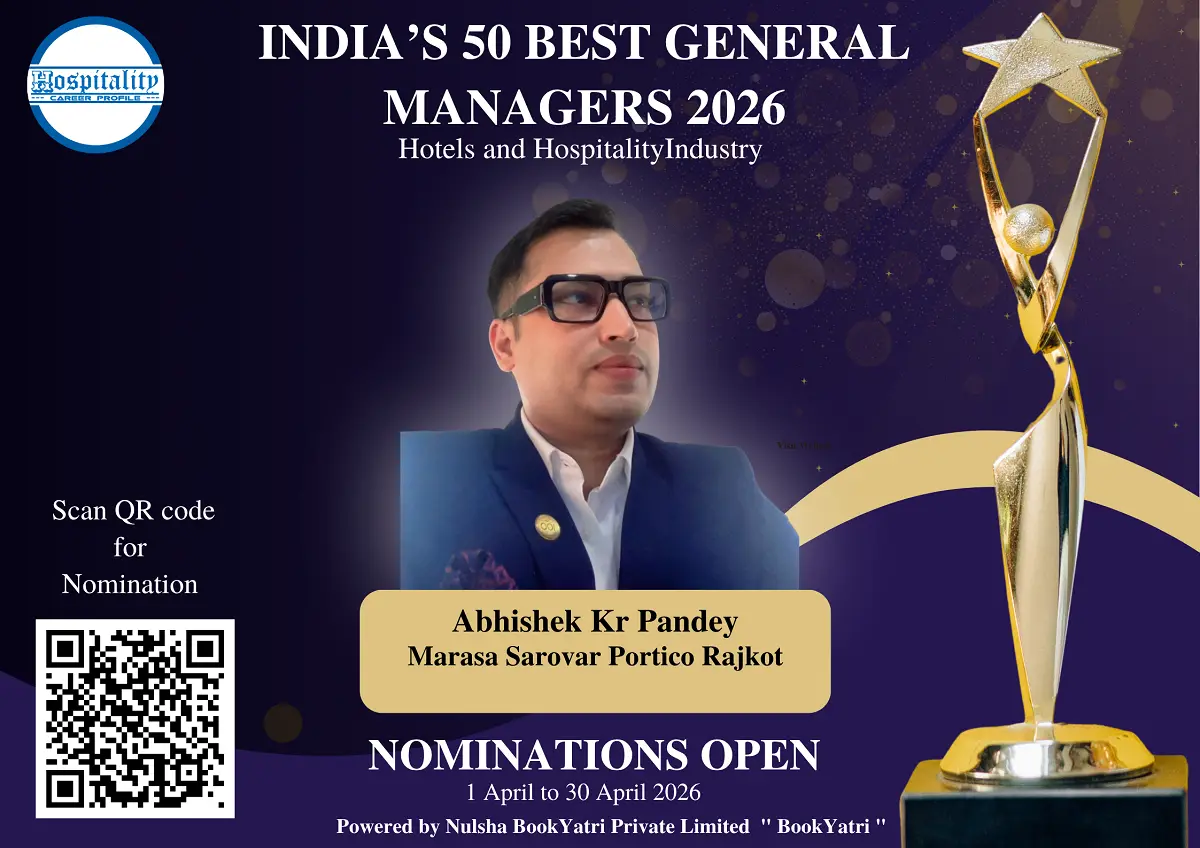 Abhishek Kr Pandey, GM of Marasa Sarovar Portico Rajkot, Nominated for India’s 50 Best General Managers 2026