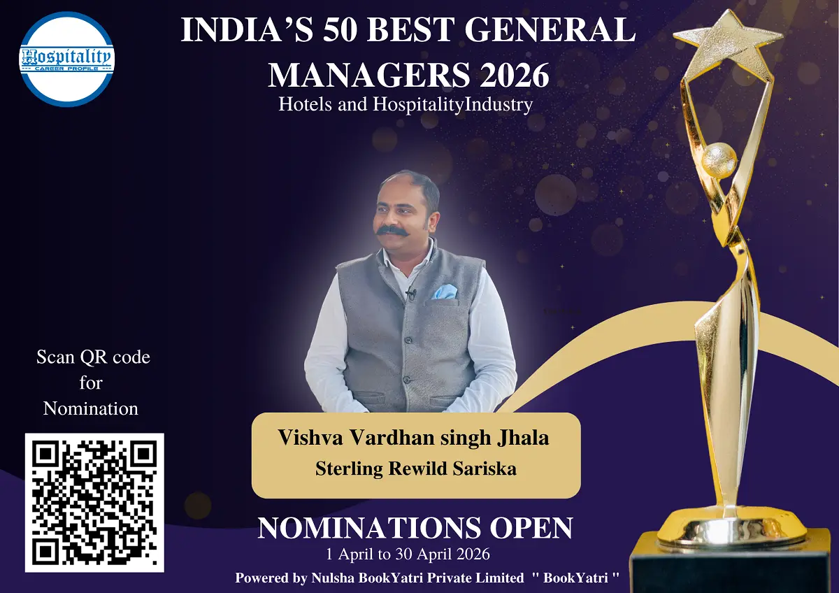 Vishva Vardhan Singh Jhala, GM of Sterling Rewild Sariska, Nominated for India’s 50 Best General Managers 2026
