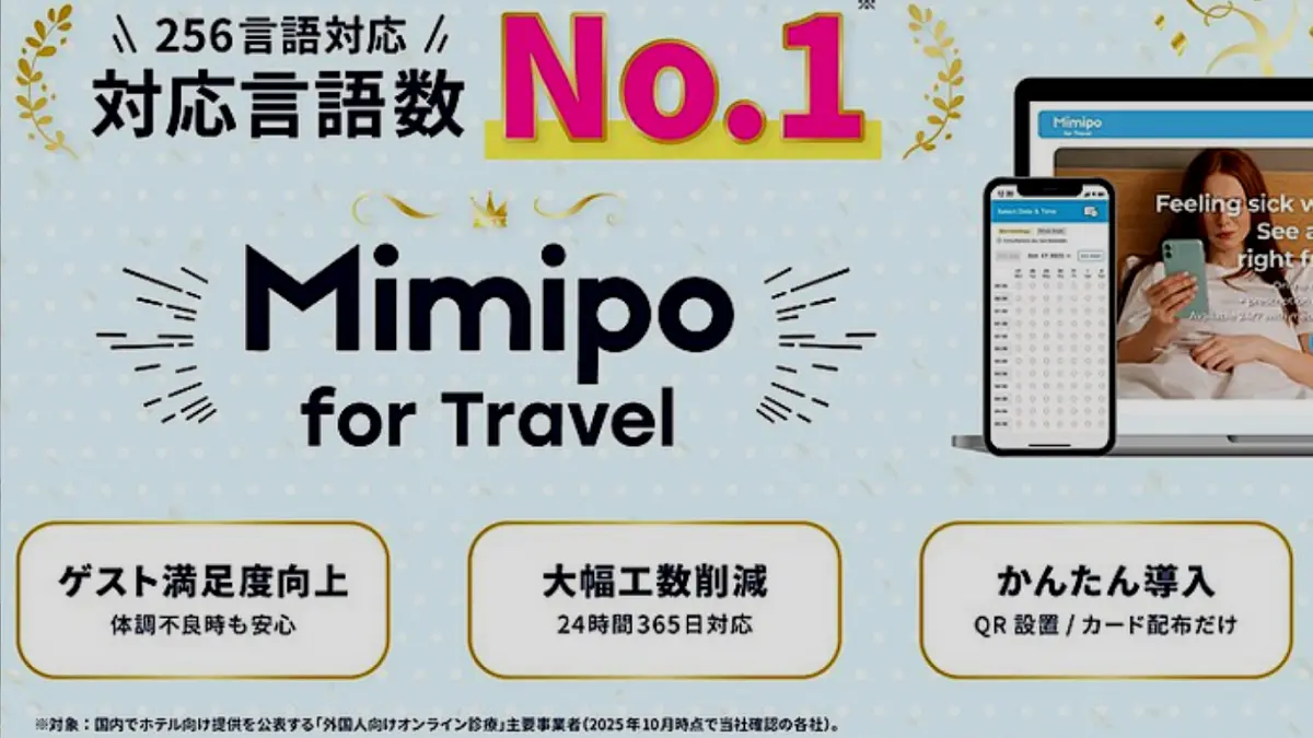 Mitsui Introduces Online Medical Consultation Service Across 39 Hotels in Japan for International Guests
