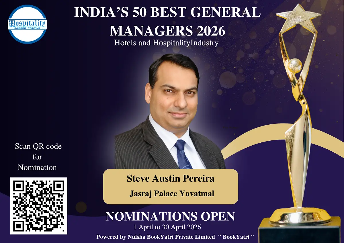 Steve Austin Pereira, GM of Jasraj Palace Yavatmal, Nominated for India’s 50 Best General Managers 2026