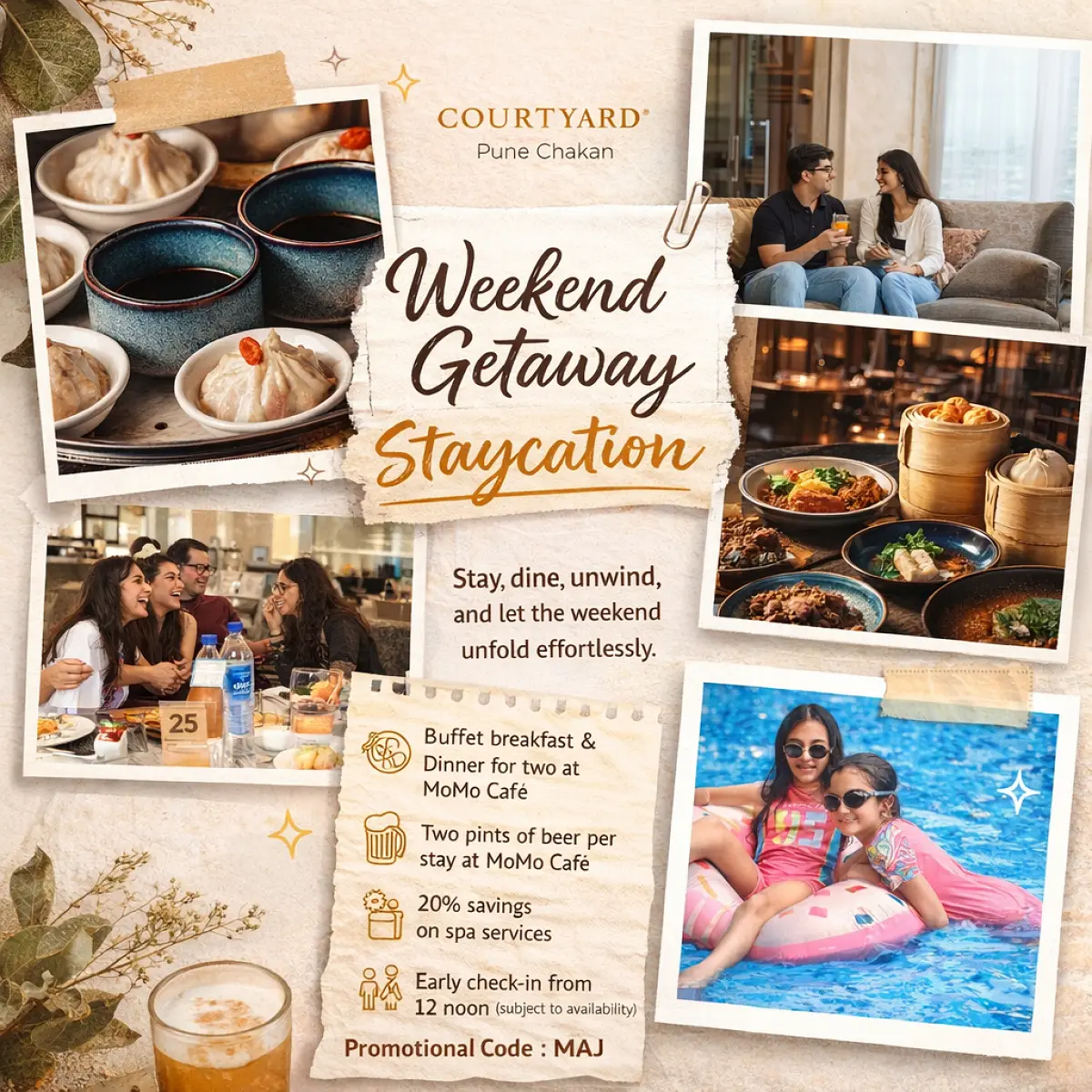 Courtyard by Marriott Pune Chakan Launches ‘Relax, Dine & Unwind’ Weekend Staycation