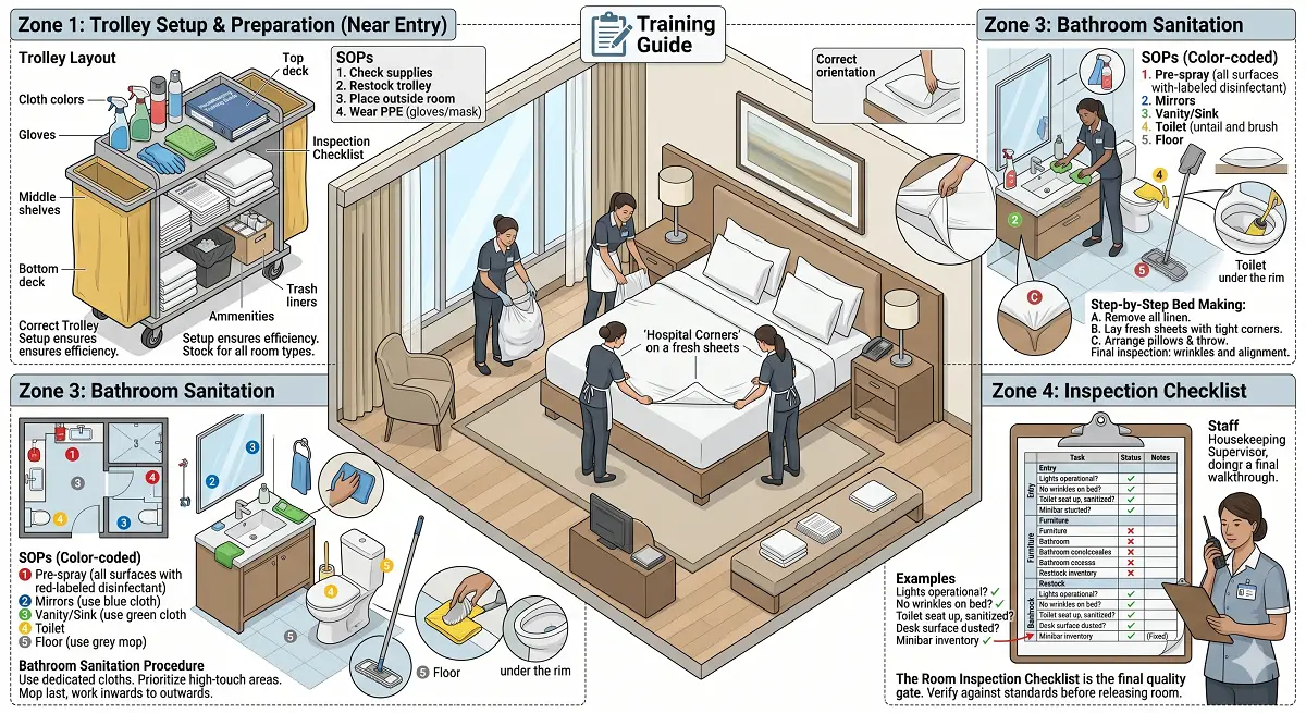 Housekeeping Department Training Guide: SOPs & Standards for Hotels