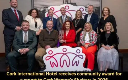 Cork International Hotel receives community award for support to Cork Women’s Shelters in 2026