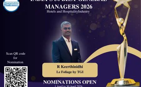 R Keerthinidhi, GM of Le Foliage by TGI, Nominated for India’s 50 Best General Managers 2026