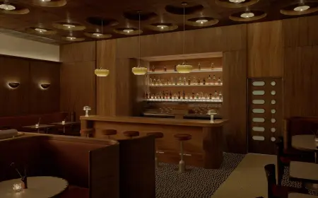 22RE Designs 40-Seat Bar di Bello Restaurant in Los Angeles