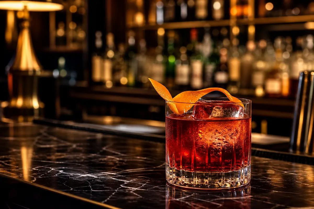 Negroni Cocktail Preparation