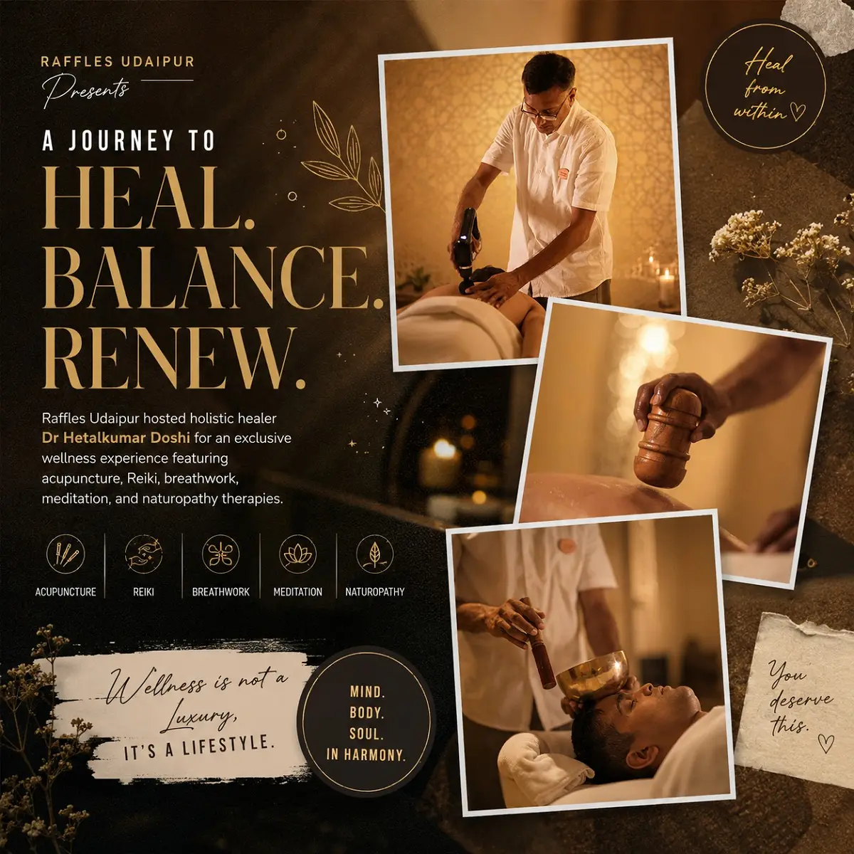 Raffles Udaipur hosts Dr Hetalkumar Doshi for wellness program