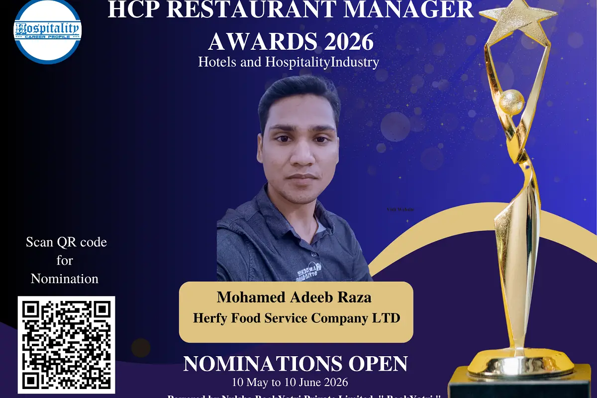 Mohamed Adeeb Raza, of Herfy Food Service Company LTD, Nominated for Restaurant Manager Award 2026