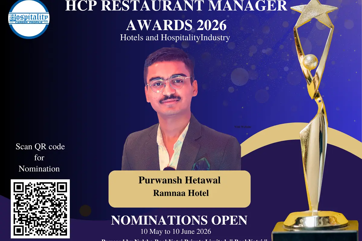 Purwansh Hetawal, Restaurant Manager of Ramnaa Hotel, Nominated for Restaurant Manager Award 2026