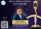 Abhishek Mishra Nominated for India’s Top 50 GMs 2026