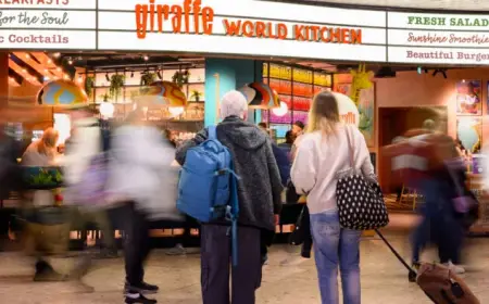 Giraffe Opens 179-Seat Restaurant at Edinburgh Airport Near Gate 6