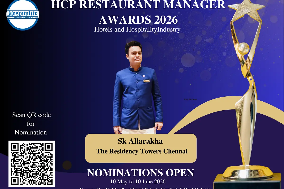 Sk Allarakha, Restaurant Manager of The Residency Towers Chennai, Nominated for Restaurant Manager Award 2026