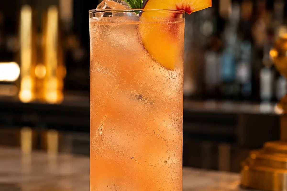 Peach Fizz Cocktail Recipe with SOP, Garnish & Presentation Guide