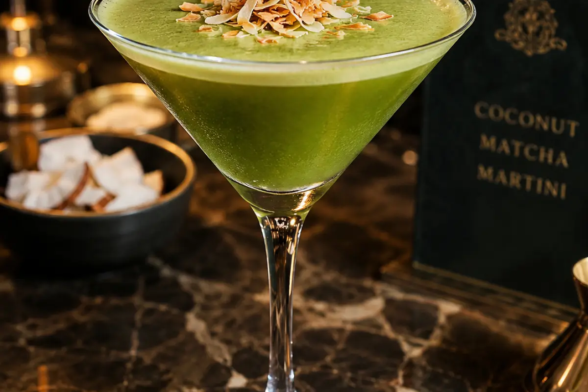 Coconut Matcha Martini Cocktail Recipe