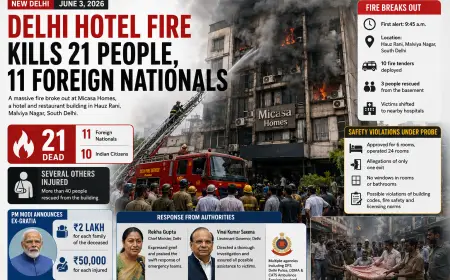 Delhi Hotel Fire Kills 21, Probe Targets Safety Violations